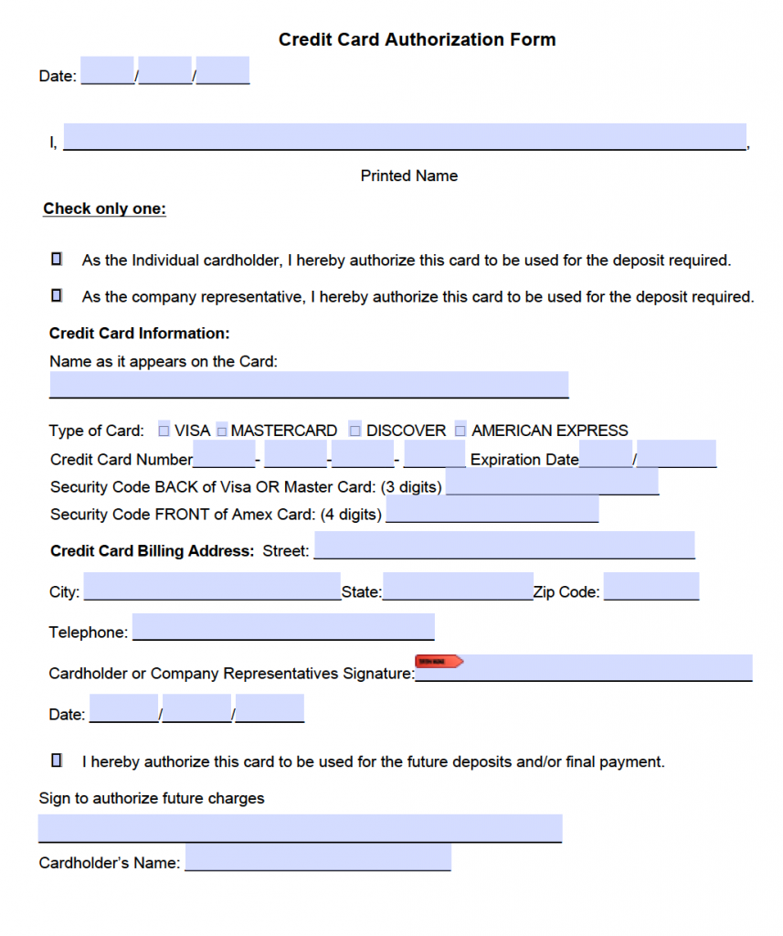 Download Blank Credit Card Authorization Form WikiDownload