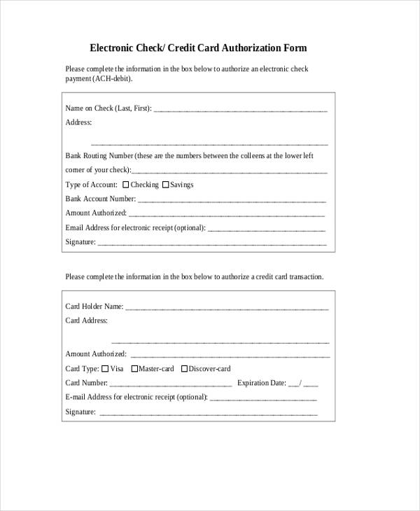 FREE 13 Check Authorization Forms In PDF MS Word