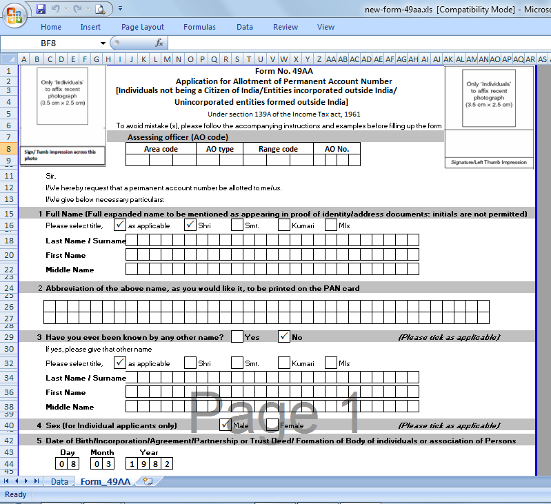 New Pan Card Correction Form 2012 Pdf Format Todaykitenz over blog