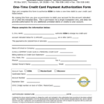 One Time Credit Card Payment Authorization Form In Word And Pdf Formats
