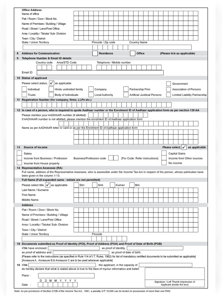  PDF Pan Card Form 49A PDF Download PDFfile