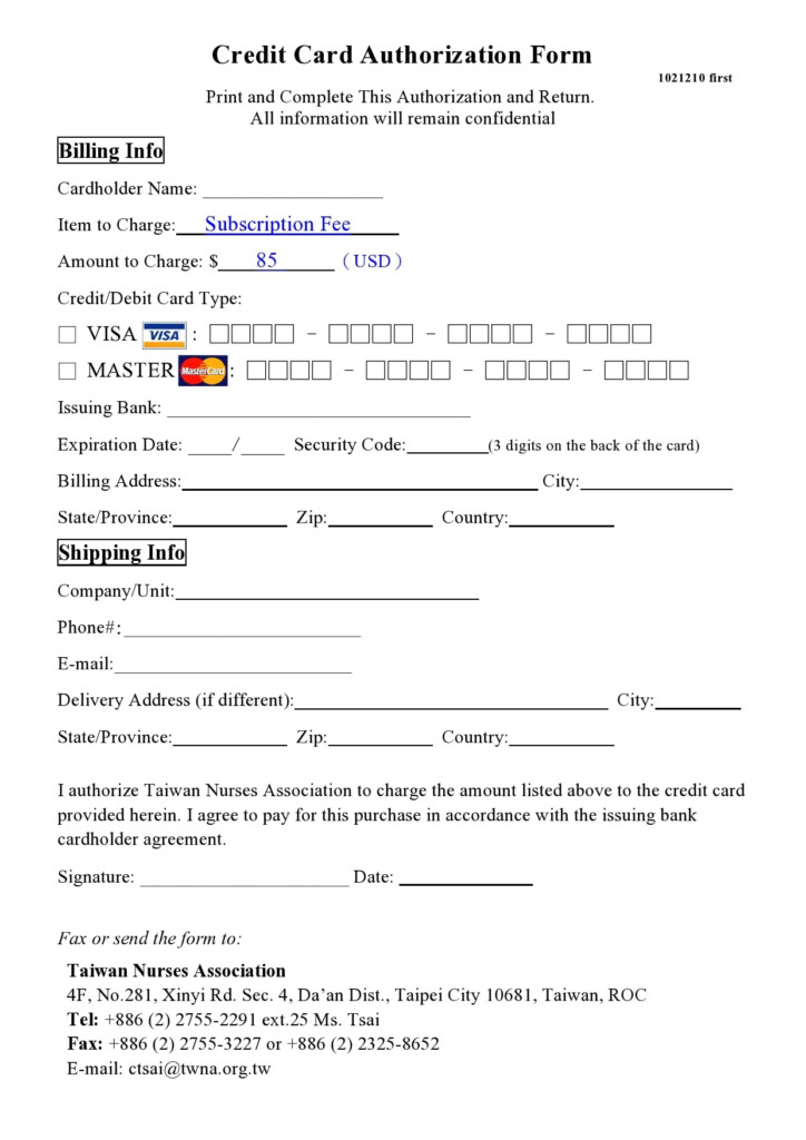 28 Best Credit Card Authorization Form Templates