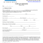 Choice Hotels Credit Card Authorization Form Fill Online Printable