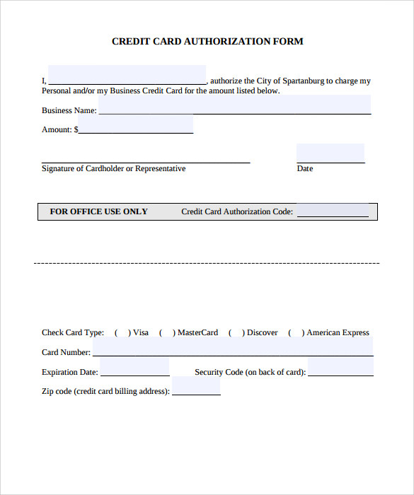 Credit Card Authorization Form 9 Download Free Documents In PDF Word