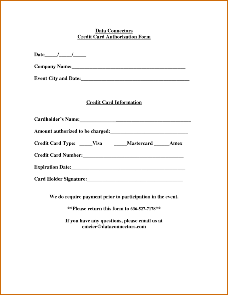 Credit Card Authorization Form Fotolip Regarding Authorization To 
