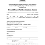 Fillable Online Credit Card Authorization Form International