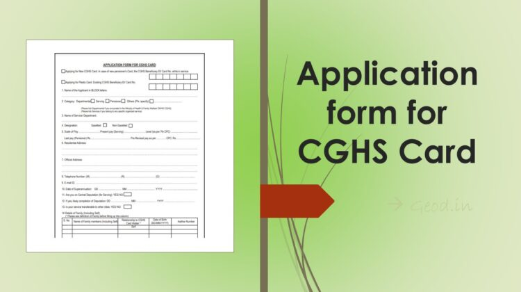 PDF CGHS Card Application Form For CGHS Card Download Here