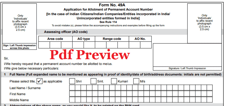  PDF Pan Card Application Form Pdf 2022