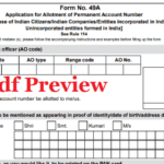 PDF Pan Card Application Form Pdf 2022