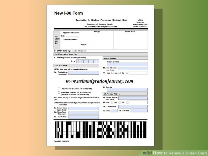 Uscis Green Card Renewal Form I 90 Webcas
