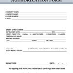 Credit Card Authorization Form Etsy