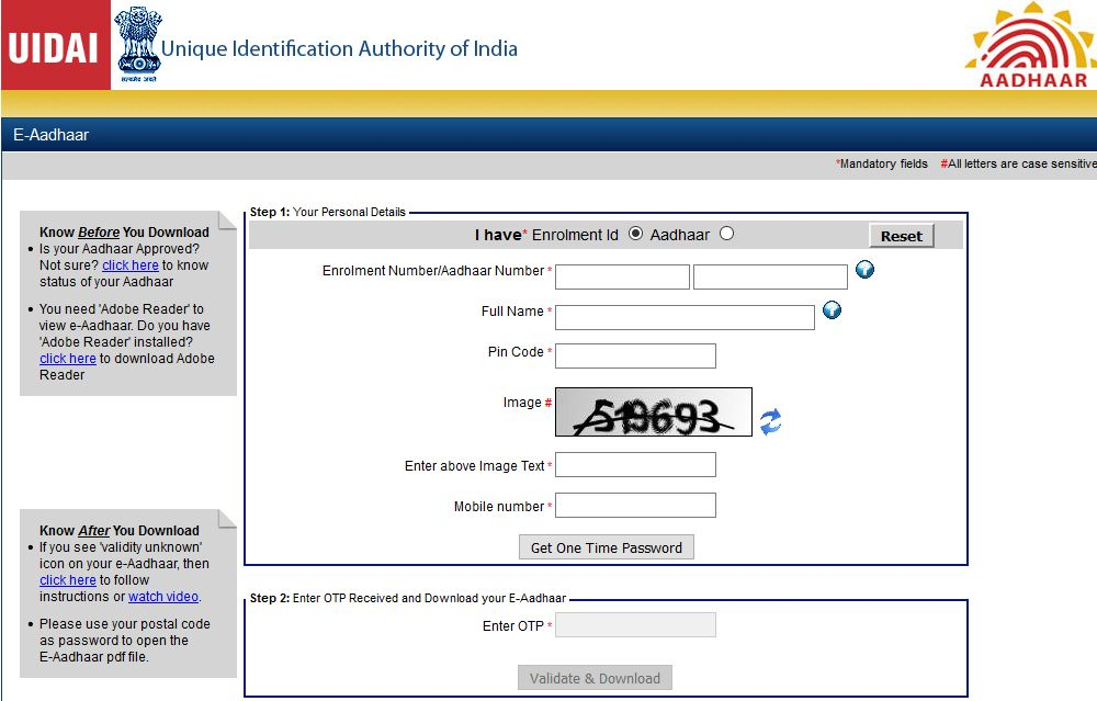 E Adhar Download Step By Step Instructions To Save Aadhar Number In Pdf