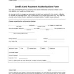 Free Credit Card Authorization Form Pdf Fillable Template