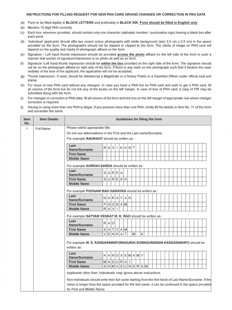  PDF New PAN Card Correction Fillable Form PDF Download PDFSource