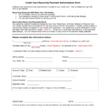 Printable Credit Card Authorization Form
